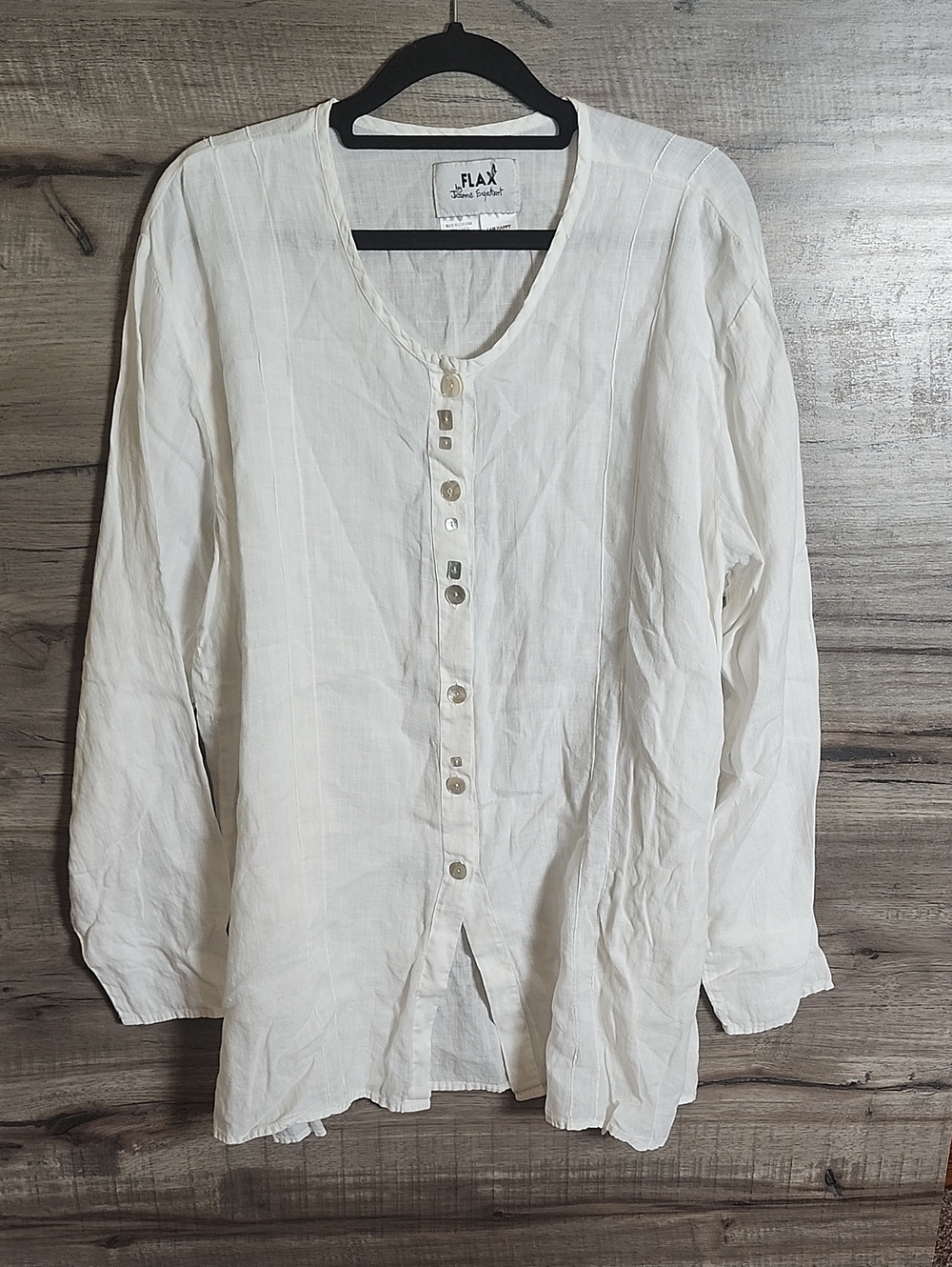 Flax Linen Button Down Tunic In White
